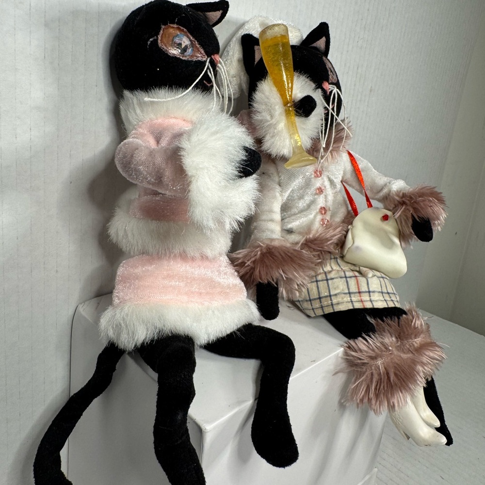 Unique two Black cats dressed in fashionable handmade outfits - Picture 9 of 9